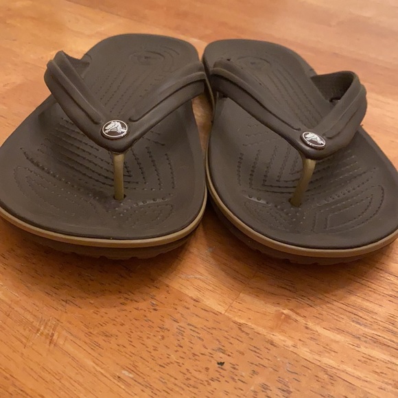 Crocs flip flop things unisex brown nice W7, M5 - Picture 7 of 11
